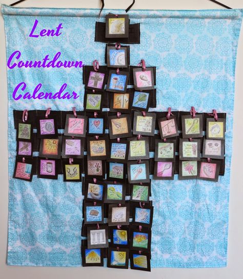 Lent Bulletin Boards Catholic, Easter Advent Calendar Christ, Lent Bulletin Boards, What Is Lent For Kids, Lent Calendar, Lent Crossword Puzzle, Orthodox Lent, Kids Lent Calendar, Easter Calendar