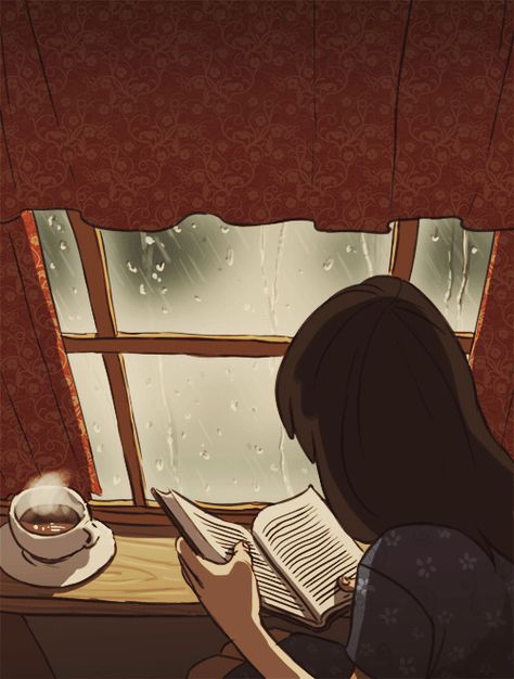 alone Tumblr Sticker, Book Gif, Anime Coffee, Seni Dan Kraf, Animation Artwork, Reading A Book, Aesthetic Gif, Anime Scenery Wallpaper, Scenery Wallpaper