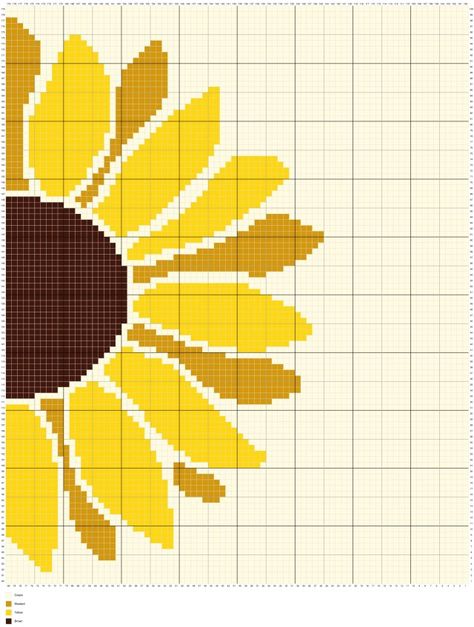 Crochet Abstract Patterns, Ctc Crochet Blanket Free Pattern, Tapestry Crochet Graphs, Crochet Sunflower Blanket, Sunflower Tapestry Crochet, Crochet C2c Blanket, Sunflower Cross Stitch, Sunflower Pixel Art Grid, Crochet Graph Patterns Flower