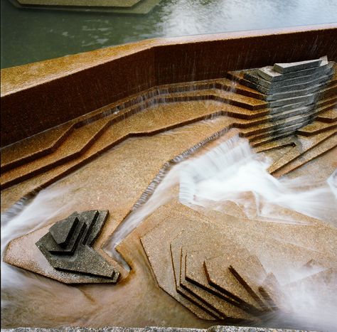 The Lovejoy Fountain which was designed to have water cascading down steps and land into a serene pool Lawrence Halprin, Fountain Park, Landscape Plans, Landscape Projects, Land Art, Landscape Architect, Architect Design, Urban Landscape, Water Garden