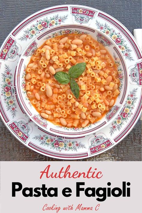 Italian Pasta Fagioli Recipe, Pasta Fagioli With Pancetta, Pasta With Beans Recipe, Pasta Fagioli Recipe Traditional, White Pasta Fagioli, Pasta Fagiole, Pasta Fagoli, Pasta Fagioli Soup Recipe, Pasta And Beans