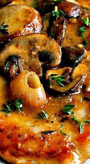 Pork Marsala With Mushrooms, Pork Marsala, Pork Entrees, Easy Pork Chops, Easy Pork Chop Recipes, Pork Chop Recipes Baked, Pork Chop Dinner, Pork Loin Recipes, Pork Dinner