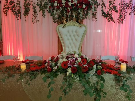 Quince Ideas Red And Gold, Red Sweet 15 Decorations, Red Enchanted Forest Theme, Charro Quinceanera Centerpieces Red, Roses Theme Quinceanera, December Quinceanera Ideas, 15 Quinceanera Ideas Decoration Red, Quinceañera Charra Decorations, 15 Decorations Ideas Red