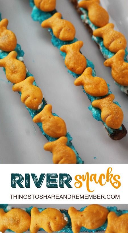 River Snacks - Share & Remember Jellyfish Snack, Water Preschool Theme, Water Preschool, River Snacks, Theme Snack, Animal Snacks, Kid Foods, Goldfish Crackers, Juicing Benefits