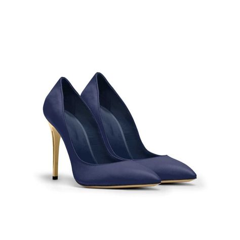 Dark Blue Heels, Navy Blue High Heels, Blue High Heel Shoes, Navy Blue Heels, Blue High Heels, Gorgeous Heels, Gold Heels, Navy Leather, Stylish Shoes