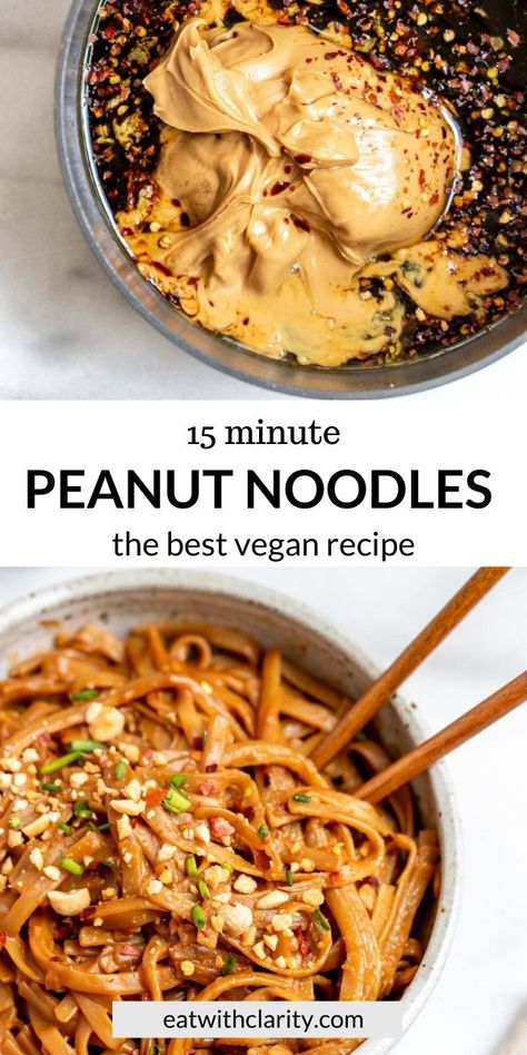 Spicy Peanut Butter Noodles, Peanut Butter Noodles Recipe, Peanut Butter Noodles, Spicy Peanut Butter, Butter Noodles, Pasta Vegetariana, Cibo Asiatico, Noodle Recipe, Salad Pasta