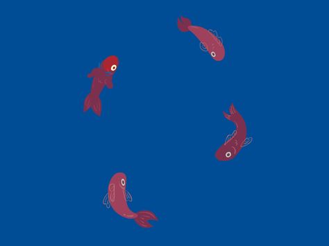 For Four Fishes by Juan Pontaroli - Dribbble Fish Movement Animation, Koi Fish Animation, Goldfish Animation, Fish Swimming Animation, Aesthetic Loop Gif, Animated Fish, Fish Animation, Fish Gif, Frame Animation