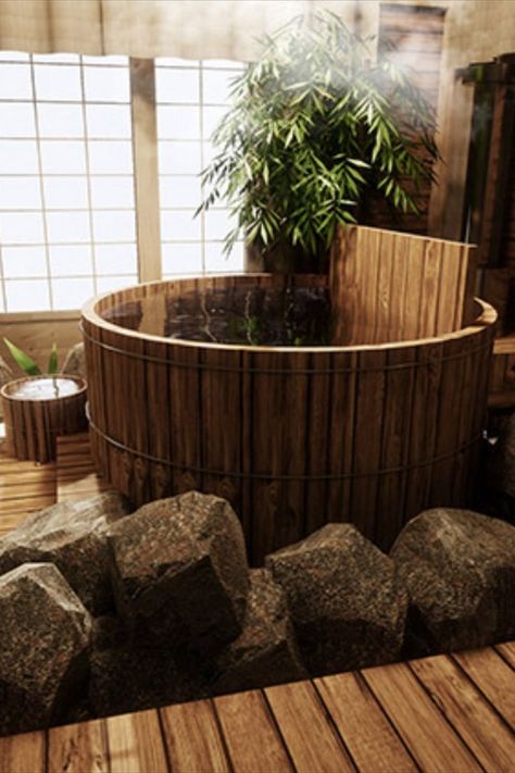 Japanese soaking tubs have arrived! One of the very latest trends in home bathing, they offer a space-saving, stylish, oriental-style bathing experience. The unique feature of the Japanese soaking tub is that you sit down to soak. Find out more on our blog. #spaflo #spafloblog #japanesesoakingtubs Japanese Soaking Tub Shower Combo, Japanese Soaker Tub, Merlins Cave, Soaking Tub Shower Combo, Japanese Bath House, Japanese Spa, Garden Spa, Wood Bathtub, Botanical Bathroom