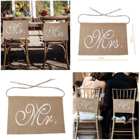 Jute Wedding, Cheap Wedding Reception, Bridal Shower Decorations Rustic, Wedding Chair Signs, Cheap Wedding Decorations, Vintage Wedding Signs, Unique Wedding Decor, Rustic Wedding Signs, Wedding Chair