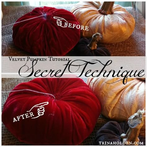 how to make velvet pumpkins Velvet Pumpkin Diy, Lace Pumpkins, Pumkin Decoration, Pumpkin Stems, Chirstmas Decor, Fall Thanksgiving Decor, Autumn Decorating, Velvet Pumpkins, Autumn Crafts