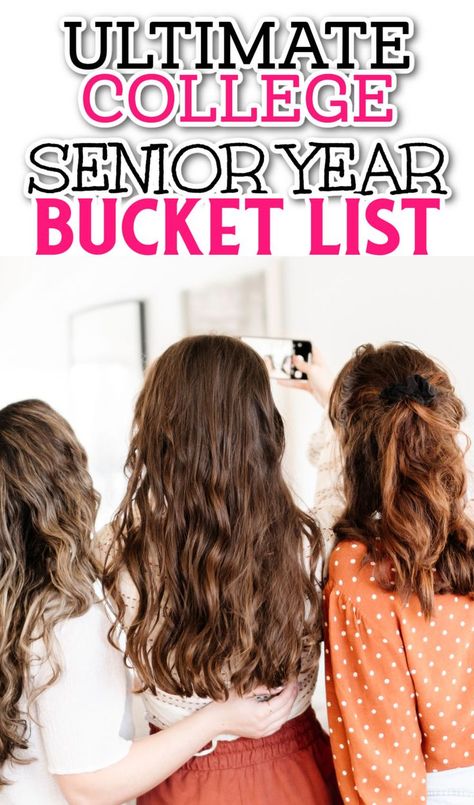 Senior College Bucket List, Senior Year Of College Bucket List, College Bucket List Crazy, College Senior Year, Senior Year Bucket List, Senior Year Checklist, Senior Bucket List, Year Bucket List, College Bucket List