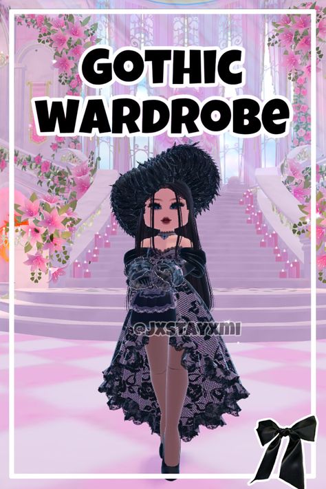 Gothic Wardrobe Royale High, Gothic Wardrobe, Sunset Island, Rh Fits, Aesthetic Roblox Royale High Outfits, Royal Clothing, Royale High, Royal Outfits, Wardrobe Outfits