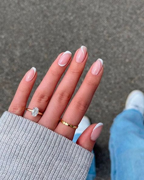 Squoval Acrylic Nails, Squoval Nails, Subtle Nails, Simple Gel Nails, Minimal Nails, Casual Nails, Short Acrylic Nails Designs, Neutral Nails, Clear Nails