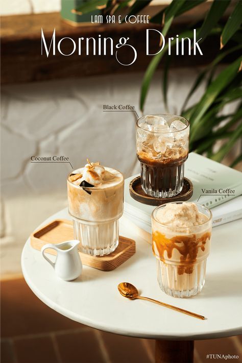 Coffee And Food Photography, Food Cafe Photography, Summer Coffee Photography, Coffee Drink Photography, Cafe Food Photography Ideas, Coffee Ideas Photography, Coffee Shop Product Photography, Cafe Marketing Ideas, Cafe Drinks Ideas