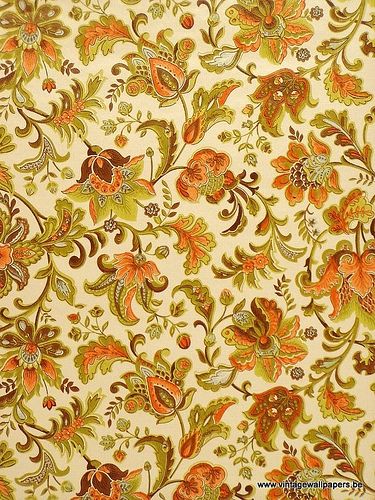 Vintage Wallpapers (136), via Flickr. Textile Pattern Texture, Vintage Wallpapers, Roblox Clothing, Widget Icons, The Sixties, Retro Interior, Textile Designs, Orange Aesthetic, Fabric Prints