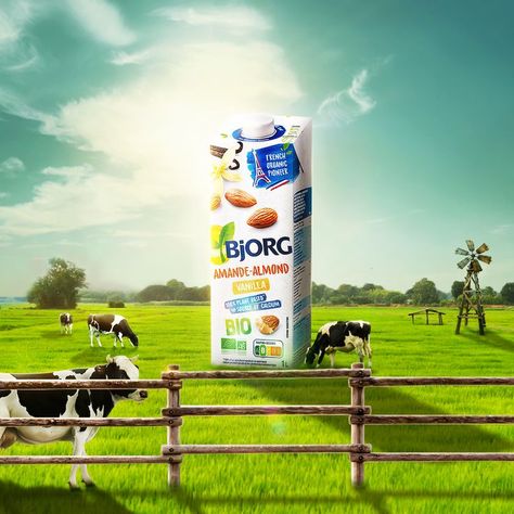 Bjorg milk | social media post Milk Social Media Post, Milk Poster Design Ideas, Milk Ads Creative, Milk Social Media Design, Milk Advertising Creative, Milk Poster Design, Product Poster Design Ideas, Milk Advertisement, Milk Poster