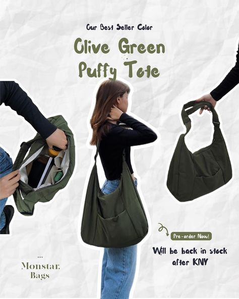 ⋆.˚ Our best seller color ~ olive green ⋆.˚ ▸ Can fit from 13” 14” 16” laptop ▸ price: $10.90 📸 by us 🛍️ DM us to order! 🚫 Order cannot cancel! #monstar_bags #totebag #totebagaesthetic #bag Aesthetic Bags For Women, Tomboy Assesories, Bags Aesthetic School, Cute Laptop Bag, Green Bag Outfit, Puffy Bags, Puffy Bag, Cute Laptop Bags, Laptop Price