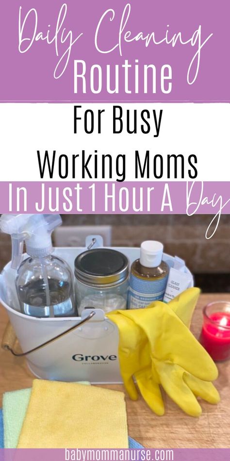 Daily Cleaning Schedule For Working Moms Daily Cleaning Checklist For Working Mom, After Work Cleaning Schedule, Simple Cleaning Schedule For Working Mom, 1 Hour Cleaning Routine, Work From Home Cleaning Schedule, Morning Chores Daily Routines, 30 Minute Cleaning Routine, Easy Cleaning Schedule Working Moms, Homekeeping Schedule