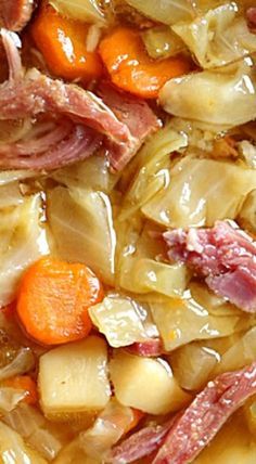 Leftover Ham Bone Soup, Soup Ham, Leftover Ham Bone, Cabbage Soup Crockpot, Ham And Cabbage Soup, Recipes Cabbage, Soup With Potatoes, Ham And Cabbage, Ham Bone Soup