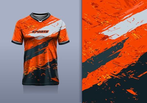 Vector t shirt abstract grunge sport jer... | Premium Vector #Freepik #vector #blue #men #background #orange Sublimation Designs Blue, Orange Jersey Design, Sports T Shirts Design, Sport Jersey Design, Sport T Shirt Design, Men Background, Volleyball Jersey Design, Futsal Football, Orange Jersey