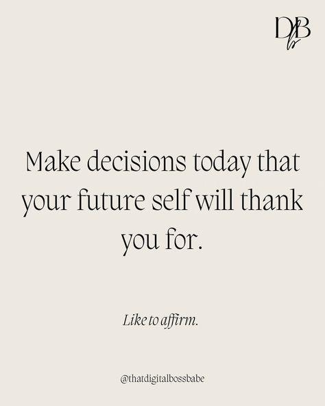 WHAT ARE YOU DECIDING? ✨ You are always one decision away from shaping your future. Make it a good one 💃🏼 #positivemindset #wordsofaffirmation #bossbabe #quoteoftheday #bossbabemindset #femaleentrepreneur #sidehustle Every Decision You Make Quote, Marketing On Instagram, Words Of Affirmation, Female Entrepreneur, Positive Mindset, Boss Babe, Quote Of The Day, Make It, Digital Marketing