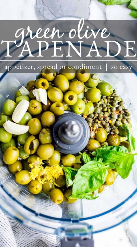 Best Olive Tapenade Recipe, Green Olive Tapenade Recipe, Greek Olive Tapenade Recipe, Greek Olive Tapenade, Olive Topinad, Tapenade Recipe Olive, Appetizer Recipes For Bbq, Olive Tepanade Recipe, Snacking Vegetables