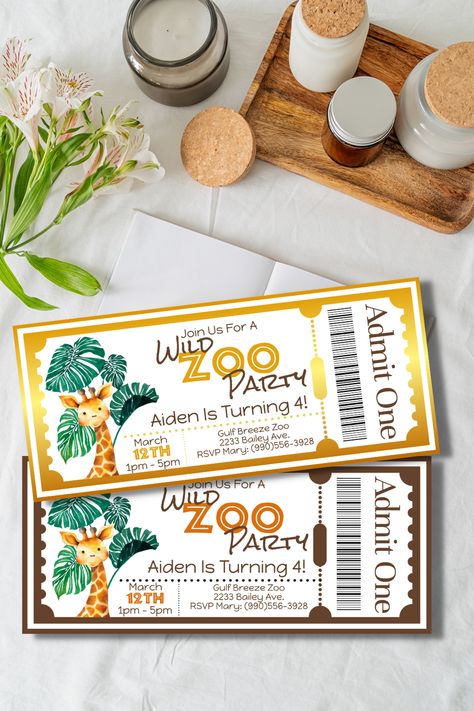 Zoo Party Invitations, Zoo Birthday Invitations, Zoo Animal Party Ideas, Wild Animals Party Ideas, Two Wild Birthday Party Ideas, Zoo Birthday Party Activities, Zoo Themed Birthday Party Decorations, Zoo Party Decorations, Zoo Birthday Theme