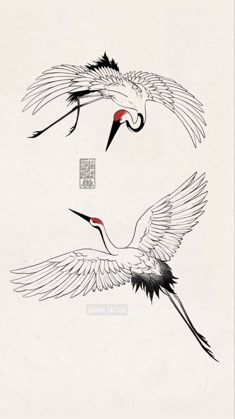 Crane Tattoo Inner Arm, Japanese Crane Illustration, Crane Japanese Art, Crane Line Drawing, Fine Line Crane Tattoo, Crane Tatoos, Chinese Crane Tattoo, Japanese Tattoo Art Draw, Japanese Crane Drawing