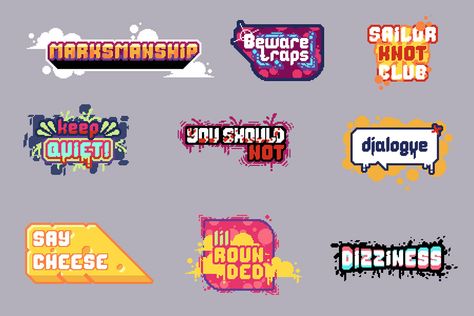 Graffiti Constructor Pixel Art Pack 2 on Behance Game Font, Pixel Art Landscape, Art Mushroom, Pixel Font, Pixel Art Tutorial, Cool Pixel Art, Game Logo Design, Font Graphic, Pixel Art Games