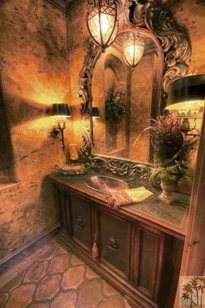 Old World Tuscan Style Bathrooms | ... .com | Mediterranean/Old World/Traditional/Tuscan Bathrooms an Tuscan Bathroom Decor, Tuscan Home Decor Ideas, Old World Bathroom, Tuscan Home Decorating, Style Toscan, Tuscan Furniture, Tuscan Bathroom, Tuscany Decor, Ideas Baños