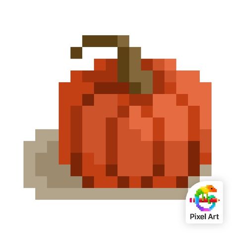 Autumn Pixel Art, Pumpkin Pixel Art, Pixel Food, Easy Pixel Art, Pix Art, Pixel Games, Minecraft Pixel Art, Origami Design, Pixel Art Design