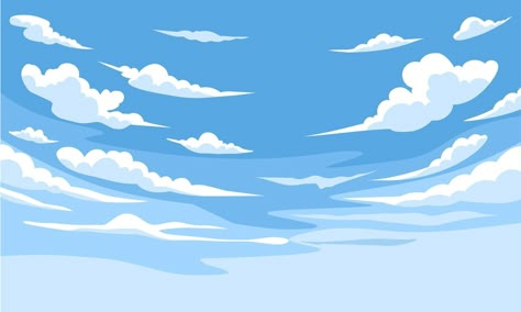 Clouds Vector Illustration, Cloud Illustration Design, Blue Poster Background, Animated Sky, Cloud Graphic Design, Air Cartoon, Blue Sky Illustration, Sky Graphic Design, Background Sky Blue