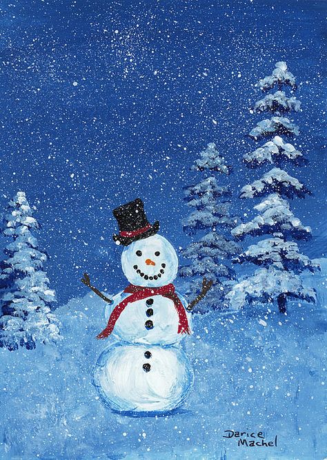 Let It Snow by Darice Machel McGuire Let It Snow Painting, Snow Man Painting, Acrylic Painting For Kids, Jerry Wallpapers, Snow Painting, Tom And Jerry Wallpapers, Man Painting, Disney Alphabet, Christmas Art Projects