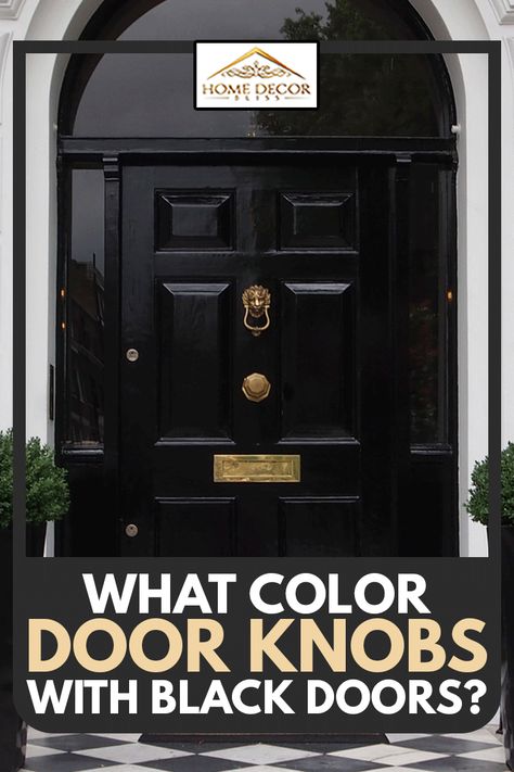 What Color Door Knobs With Black Doors? - Home Decor Bliss Black Door Bronze Hardware, What Color Hardware For Black Door, Door Handles For Black Doors, Hardware For A Black Door, Black Exterior Doors With Black Hardware, Black Door With Oil Rubbed Bronze Hardware, Black Door With Brass Hardware, Black French Door Handles, Black Doors With Black Handles