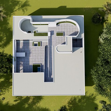 Villa Savoye ❤️ on Behance Villa Savoye Sketch, Villa Savoye Interior, Villa Savoye Plan, Roof Garden Plan, Le Corbusier Villa Savoye, Ramps Architecture, International Style Architecture, Le Corbusier Architecture, Villa Savoye