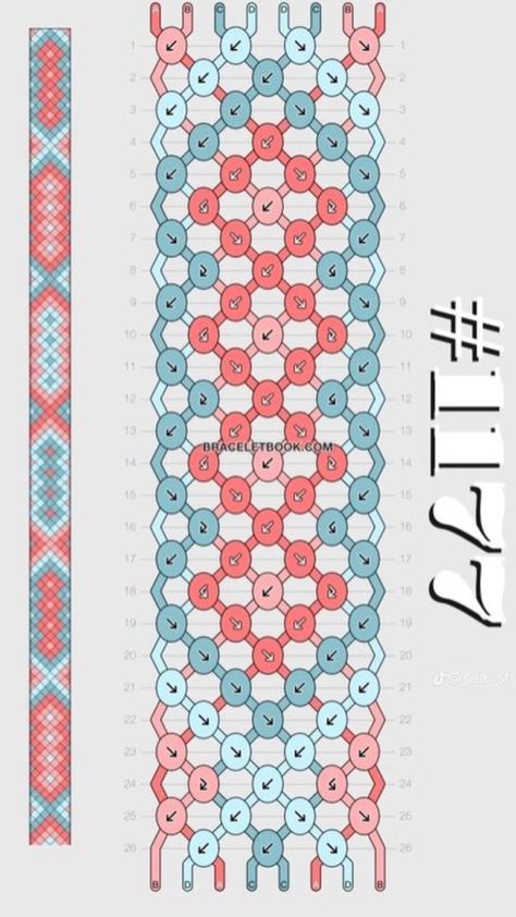 #friendship #braceletpattern #string #stringbracelet #pattern1177 Bracelet Ideas Thread Tutorial, Classic Friendship Bracelet Pattern, Two Color String Bracelet Patterns, 5 Strand Bracelet Pattern, Braclet Inspiration Sting, Diagonal Bracelet Pattern, How To Read Friendship Bracelet Patterns Knots, 7 Strand Friendship Bracelet, Bracelet Patterns Sting