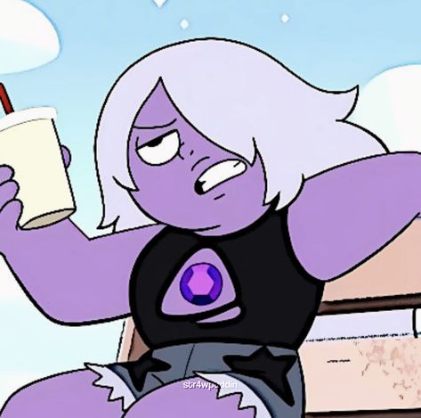 Amethyst Steven Universe Icon, Steven Universe Amethyst, Purple Cartoon, Amethyst Su, Amethyst Steven Universe, Aesthetic Pfps, Winter Arc, Steven Universe Memes, Drawing Ideas List