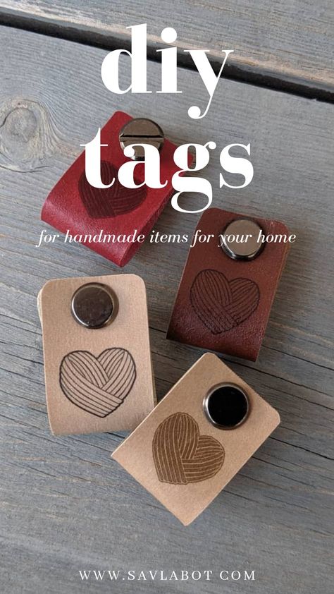 Leather Tags For Handmade Items Cricut, Diy Leather Tags For Hats, Tag For Crochet Items, Personalized Tags For Handmade Items, Diy Leather Labels Cricut, How To Make Leather Tags With Cricut, Suede Projects Diy, Leather Tags Cricut, Leather Tags For Handmade Items Diy