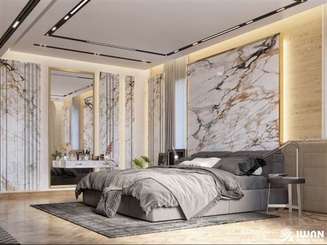 Masterbedroom Luxe, Unique Bedroom Design Interiors, Unique Bedroom Design, Emporio Architect, Stylish Bedroom Design, Unique Bedroom, Modern Luxury Bedroom, Modern Bedroom Interior, Bedroom Wall Designs