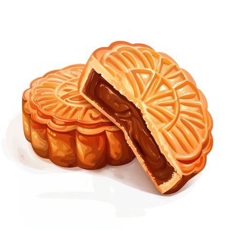 Traditional mooncakes with rich filling | free image by rawpixel.com / Aum Mooncake Drawing, Mooncake Illustration, Mooncake Design, Traditional Mooncakes, Desserts Drawing, Dessert Art, Food Drawings, Keychain Ideas, Dnd Ideas