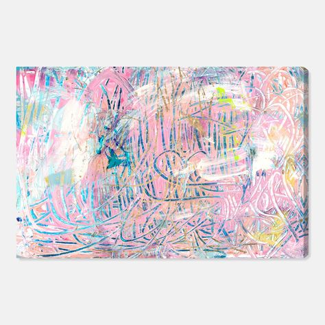 Colorful and abstract, this fun artwork will give your walls the splash of color they deserve. It's also printed on hand-stretched canvas for the ultimate quality piece. Doodle Canvas, Glam Modern, Never Quit, Modern Framed Art, Abstract Paint, Contemporary Artwork, Oliver Gal, Paint Brush, My New Room