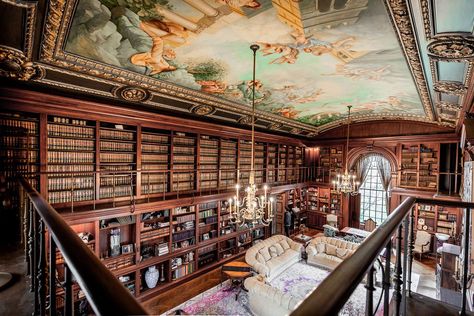 Frank Lloyd Wright Buildings, Detroit Art, Wood Parquet Flooring, Bluestone Patio, Ceiling Murals, Grosse Pointe, Mansions For Sale, Sistine Chapel, Colonial Revival