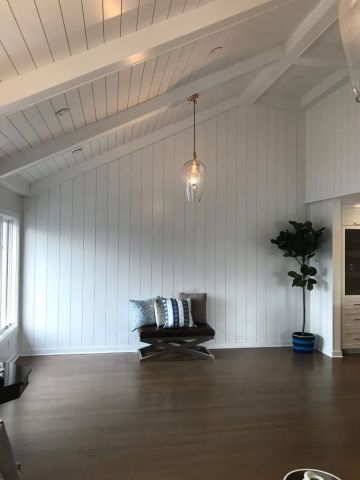 Vaulted Shiplap Ceiling Tall Ceiling Pendant Lighting, Shiplap Vaulted Ceiling Kitchen, One Side Vaulted Ceiling Living Room, Shiplap Ceiling Vaulted Bedroom, Beams And Shiplap Ceiling, Shiplap And Beams On Ceiling, Shiplap Living Room Ceiling, Shiplap Attic Ceiling, Shiplap And Beam Ceiling