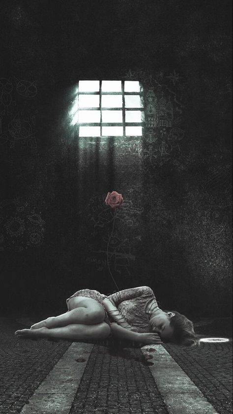 Prison Art, Horror Vintage, Trying My Best, Dark Art Illustrations, Beautiful Dark Art, Be Okay, Dark Photography, Surreal Art, Dark Fantasy Art