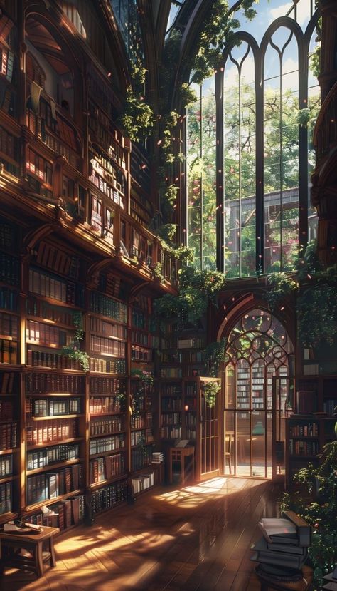 Library Fantasy Aesthetic, Prettiest Libraries In The World, Library In Forest, Giant Library Aesthetic, Forest Library Aesthetic, Enchanted Forest Library, Grand Library Aesthetic, Fantasy Library Concept Art, Fantasy Book Store