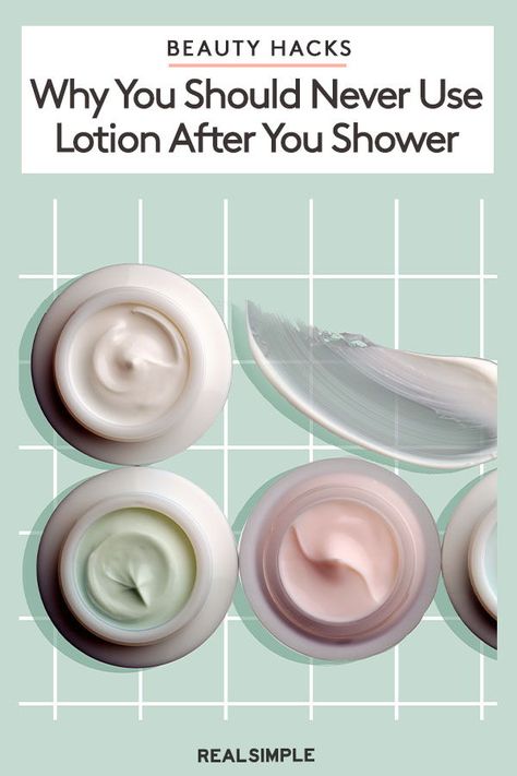 Why You Should Never Use Lotion After You Shower | Dermatologists reveal why you should stop using lotion when you get out of the shower and start using this dermatologist favorite moisturizer instead. Click here to read more about the differences between lotion, creams, and ointments and which body moisturizer is the best for you. #beautytips #realsimple #skincare #makeuphacks #bestmakeup In Shower Moisturizer, Best Body Lotion For Sensitive Skin, Best Anti Aging Body Lotion, Leg Moisturizer, Christy Brinkley, Best Body Cream, Best Body Moisturizer, Vs Lotion, Shower Lotion