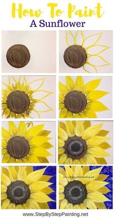 Learn how to paint a sunflower step by step with acrylics. This is a painting tutorial for the absolute beginner! Sunflower On Canvas, Canvas Beginners, Paint A Sunflower, Funny Painting, Easy Flower Painting, Canvas Aesthetic, Sunflower Canvas, Canvas Painting Tutorials, Soyut Sanat Tabloları