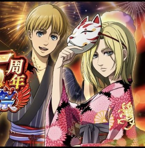 Armin Aot Icon, Aruani Aot, Annie And Armin, Aot Official Art, Annie X Armin, Armin And Annie, Armin X Annie, Armin Annie, Aot Titans