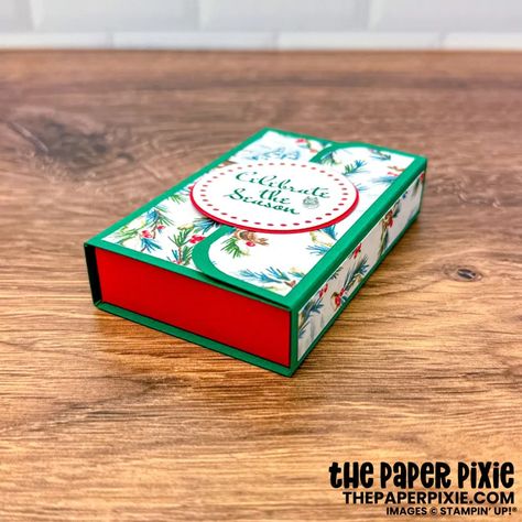 Storybook Gift Card Box - The Paper Pixie Greeting Card Boxes Diy, Mini Treat Boxes, Book Treat Boxes, Christmas Treat Holders Diy, Handmade Gift Card Holders, Stampin Up Book Treat Boxes 2024, Mini Box Template, Gift Card Box Ideas, Book Box Ideas