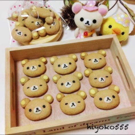 Rilakkuma Cookies, Health Recipes Easy, Flour Biscuits, Kawaii Sweets, Bear Recipes, As A, Kawaii Dessert, Bento Recipes, Cute Baking